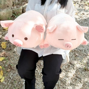 모찌 핑크 돼지 바디필로우 안고자는 인형 베개 쿠션(오픈마켓용)